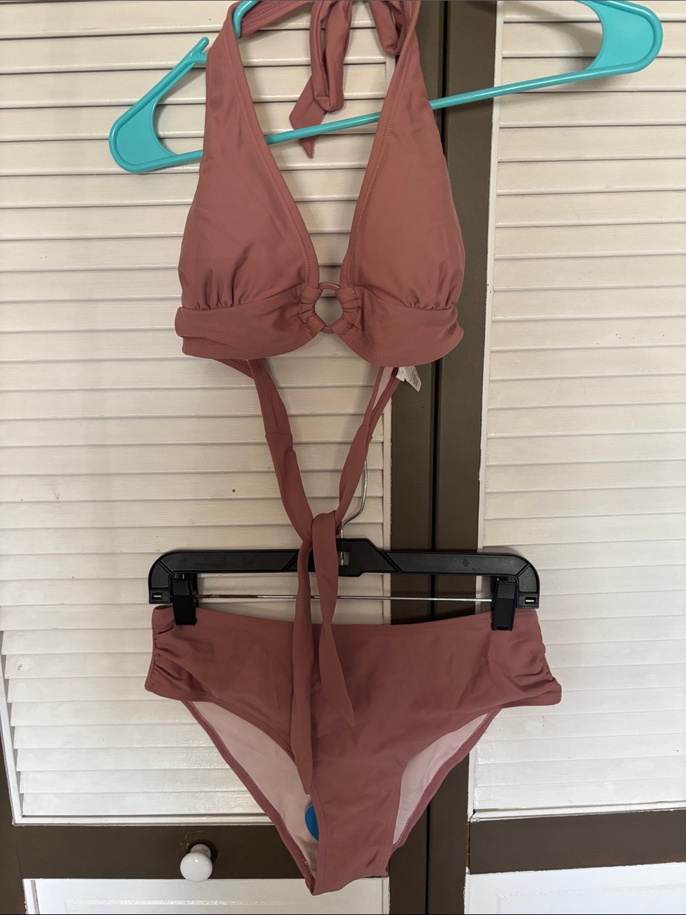 Cupshe Mauve Pink Halter Ring Bikini Set